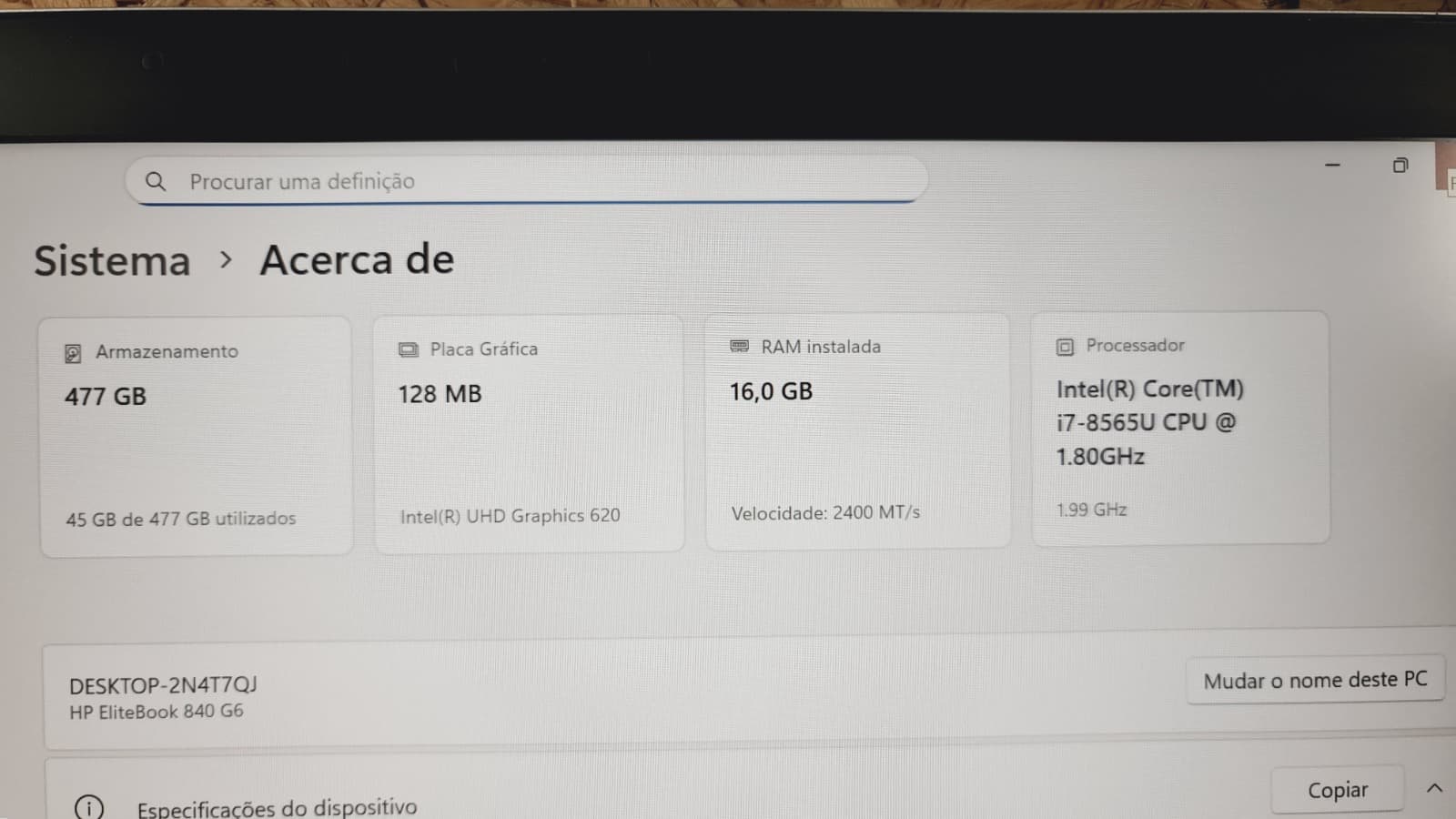Computador portátil HP EliteBook 840 G6 — imagem 9