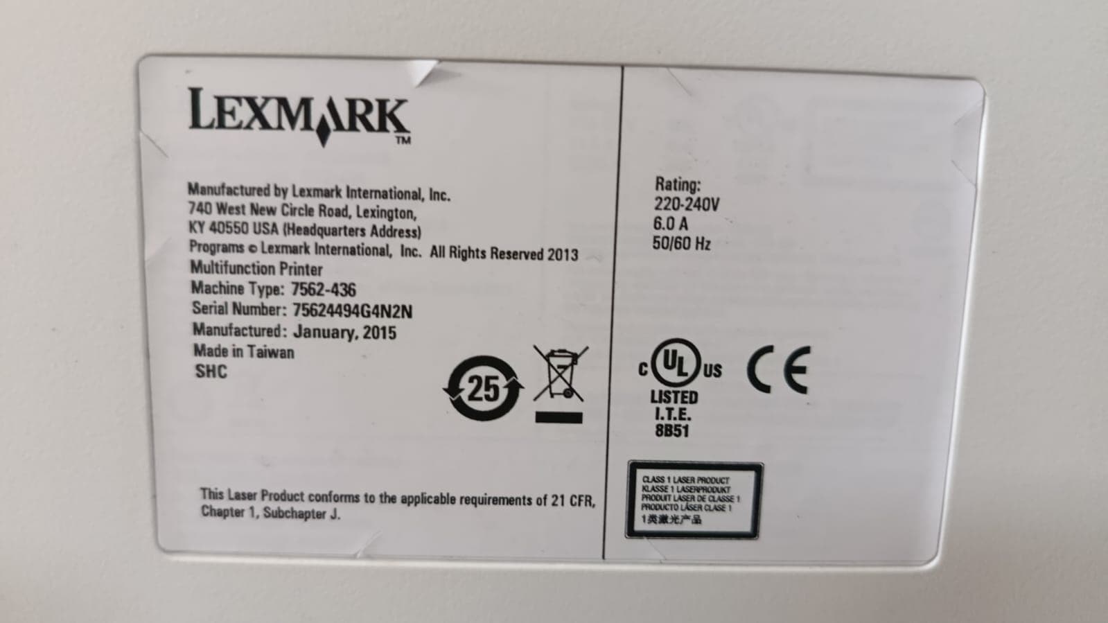 Impresora Multifuncional Lexmark X792de — imagen 2