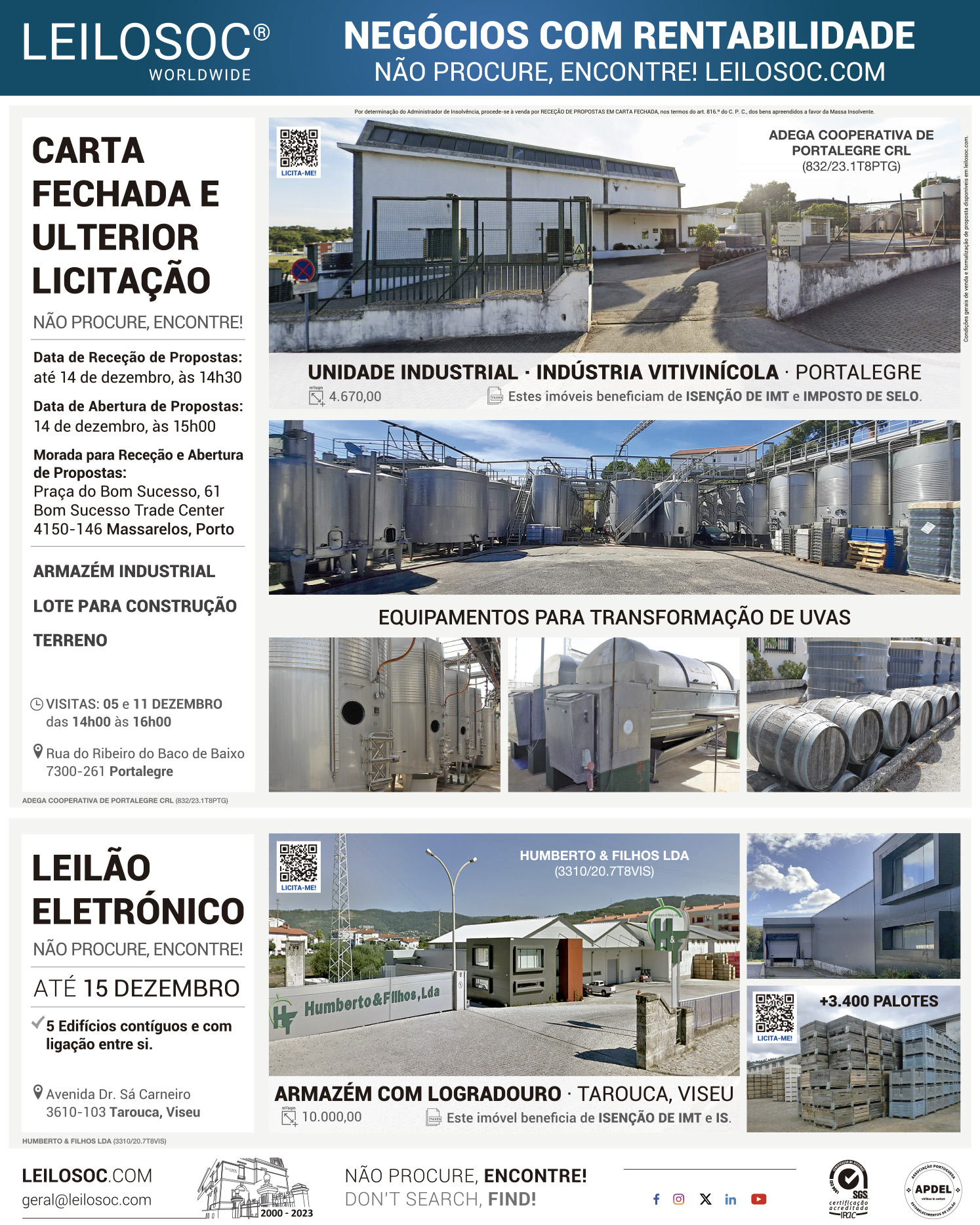 Press adverts of 2 December 2023, page 1